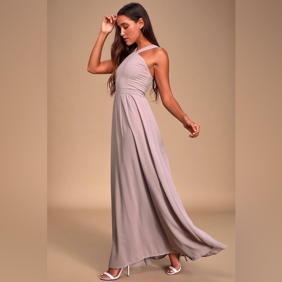 Lulus Air of Romance Taupe Formal Maxi Dress - Picture 2 of 11